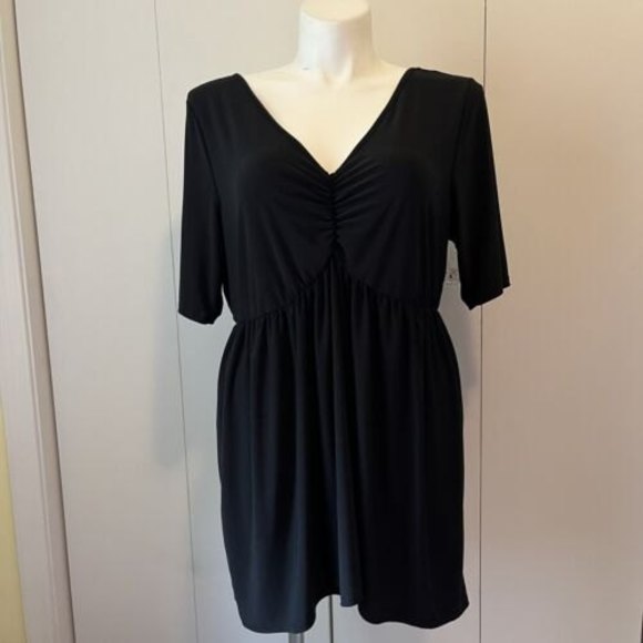 torrid Tops - Torrid Womens Plus Size Short Flutter Sleeve Solid Black Blouse Top Size 3 / 3X
